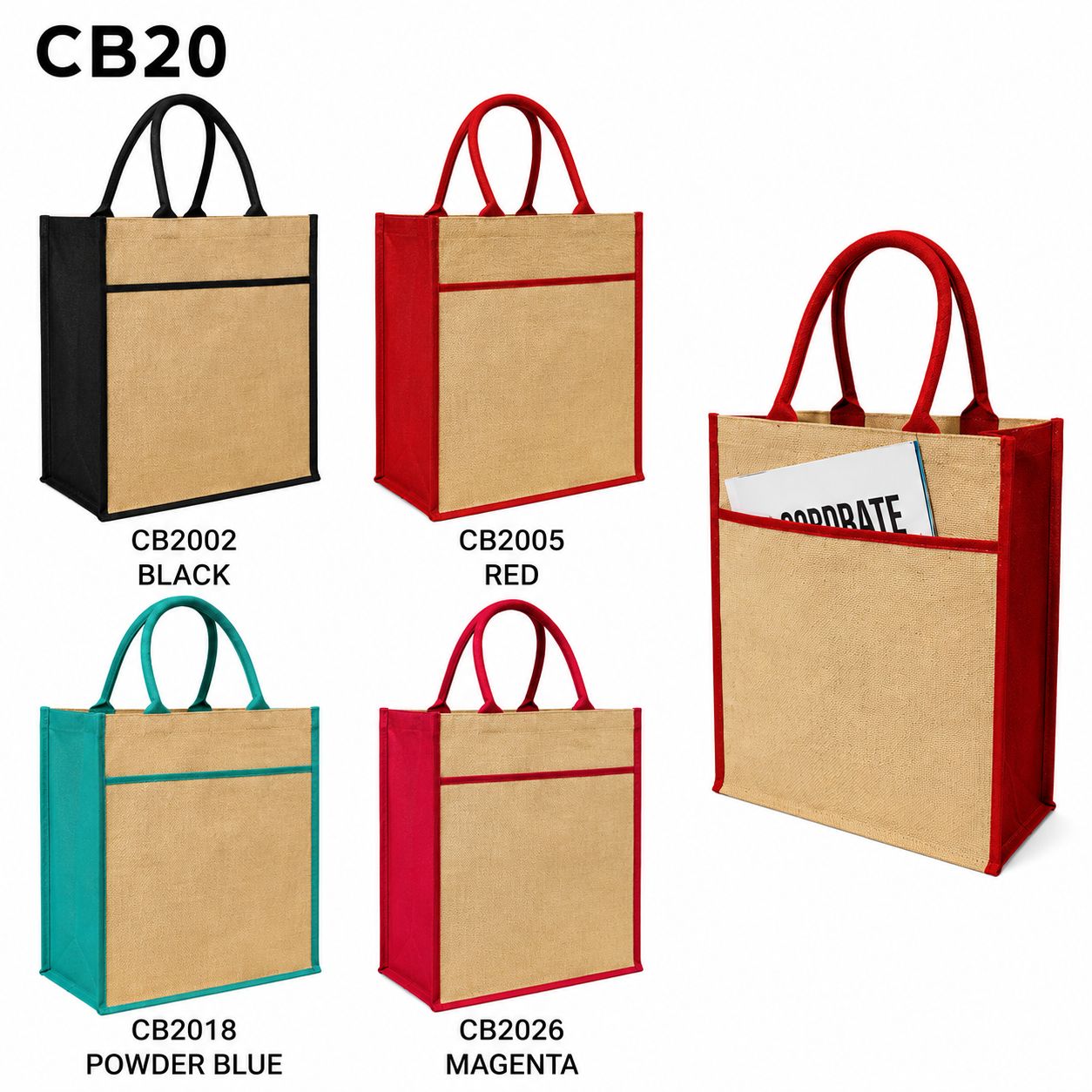 Multi-Tone Canvas Bag w/ Front Pocket CB20