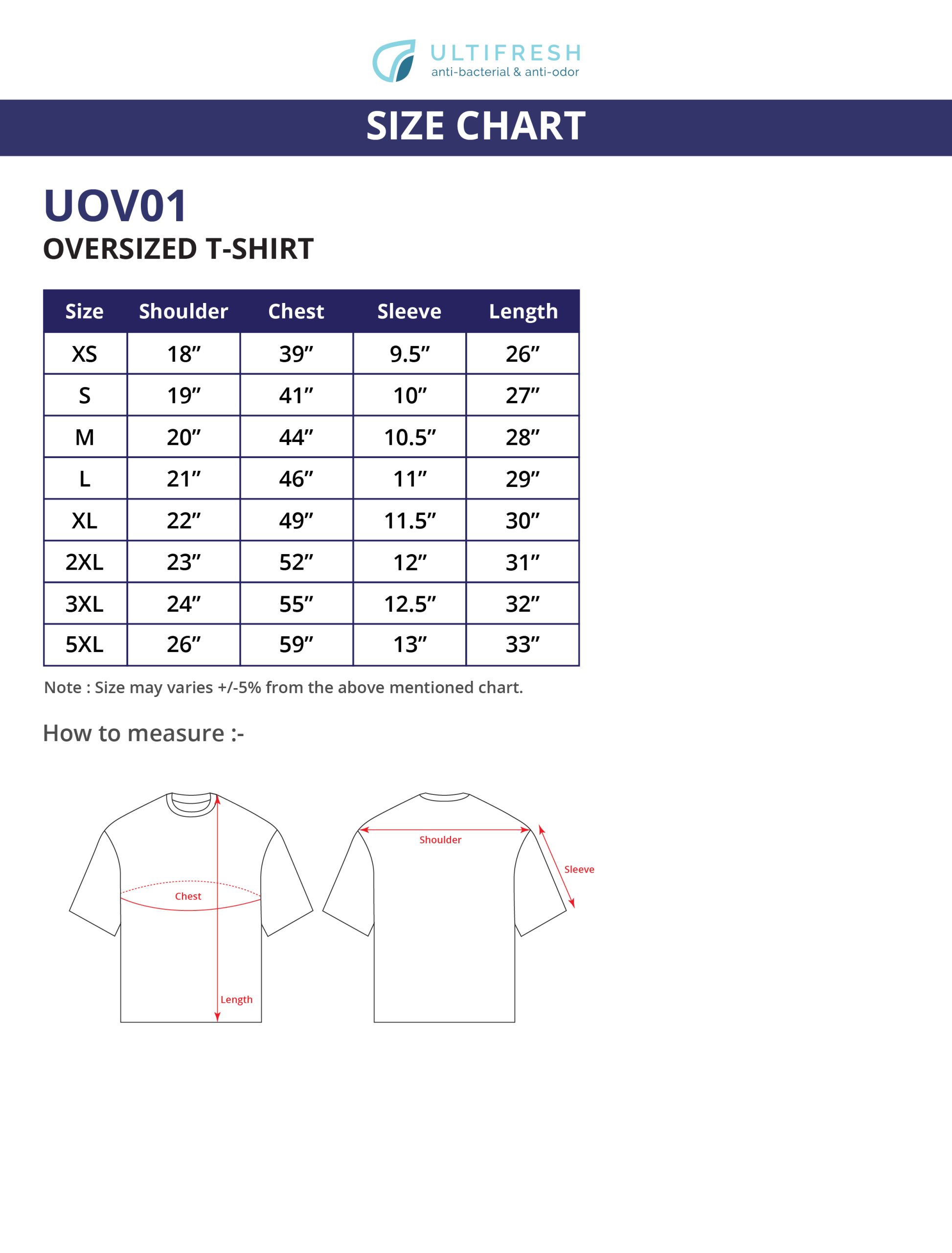 260GSM Anti-Odor Oversized Crew Neck T-Shirt UOV01