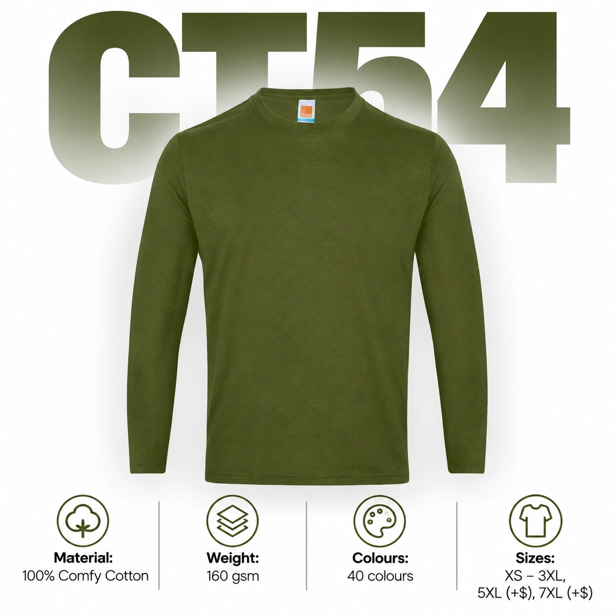 CT54 Basic Cotton Long-Sleeves T-shirts