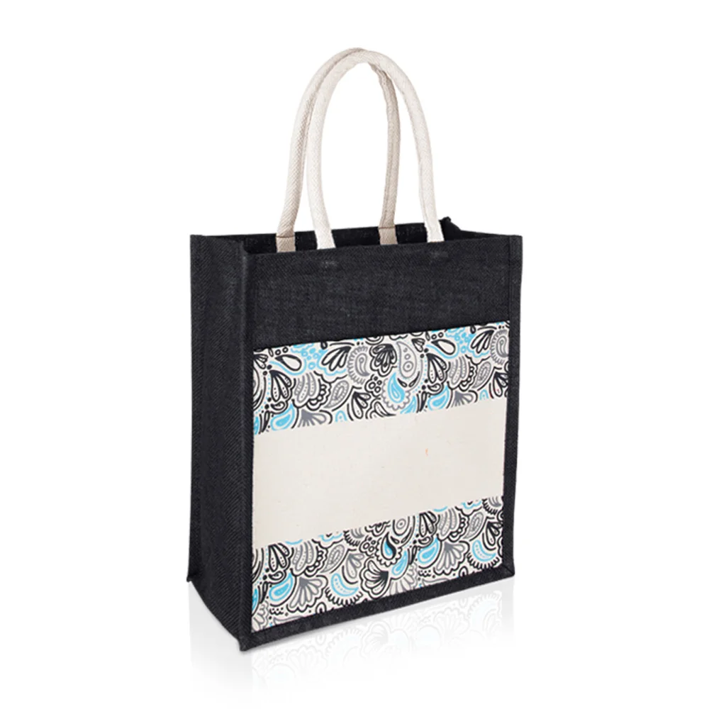 Jute Bag with Canvas Compartment (JUTE275)