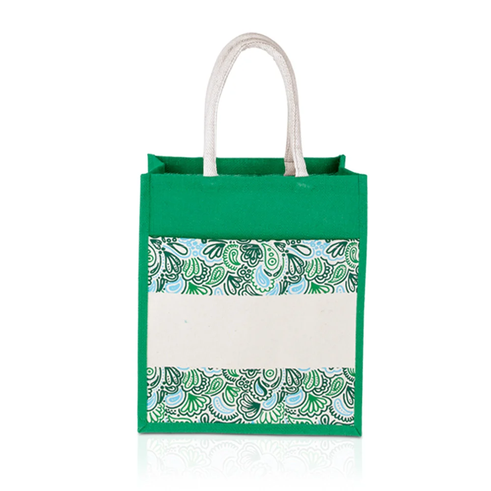 Jute Bag with Canvas Compartment (JUTE275)