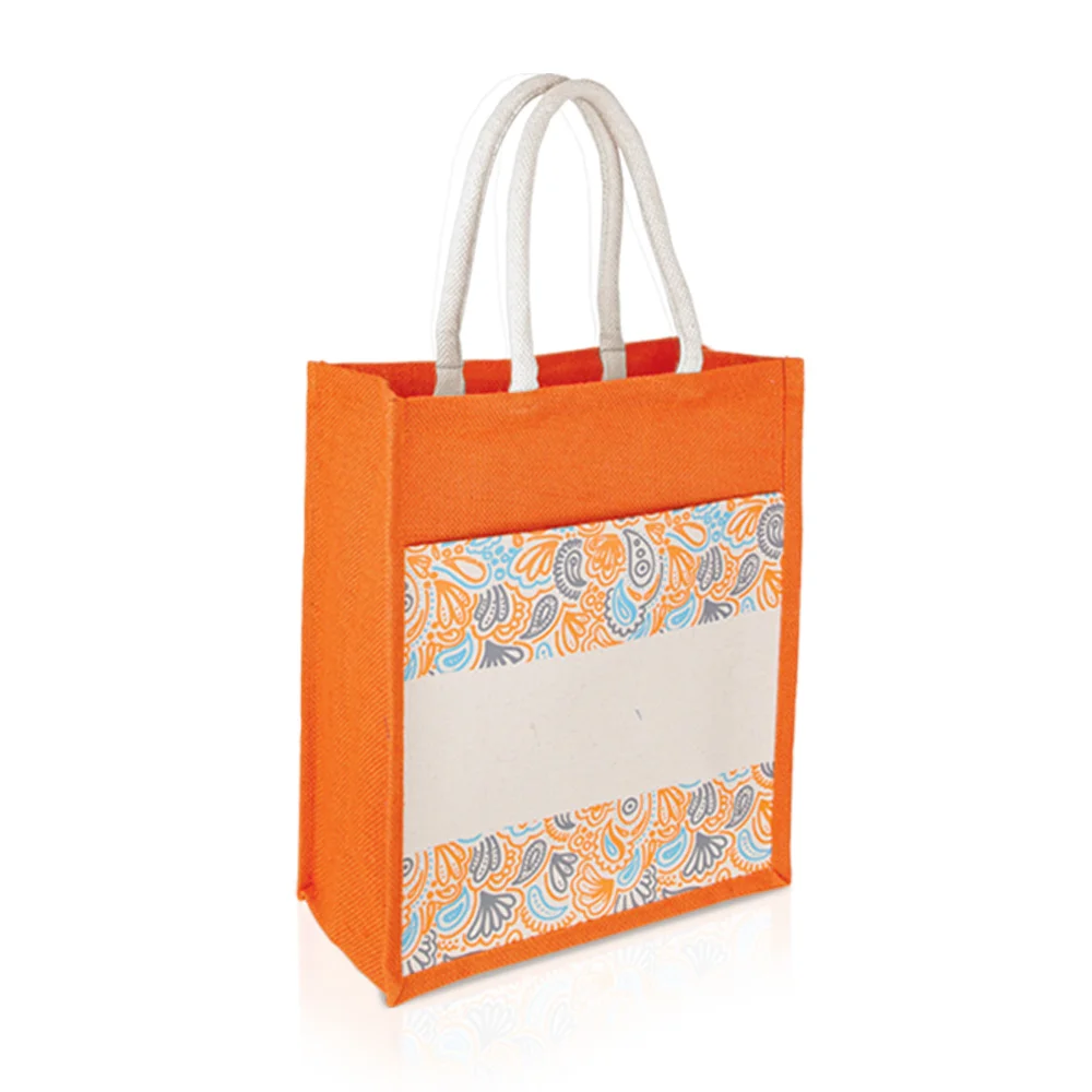 Jute Bag with Canvas Compartment (JUTE275)
