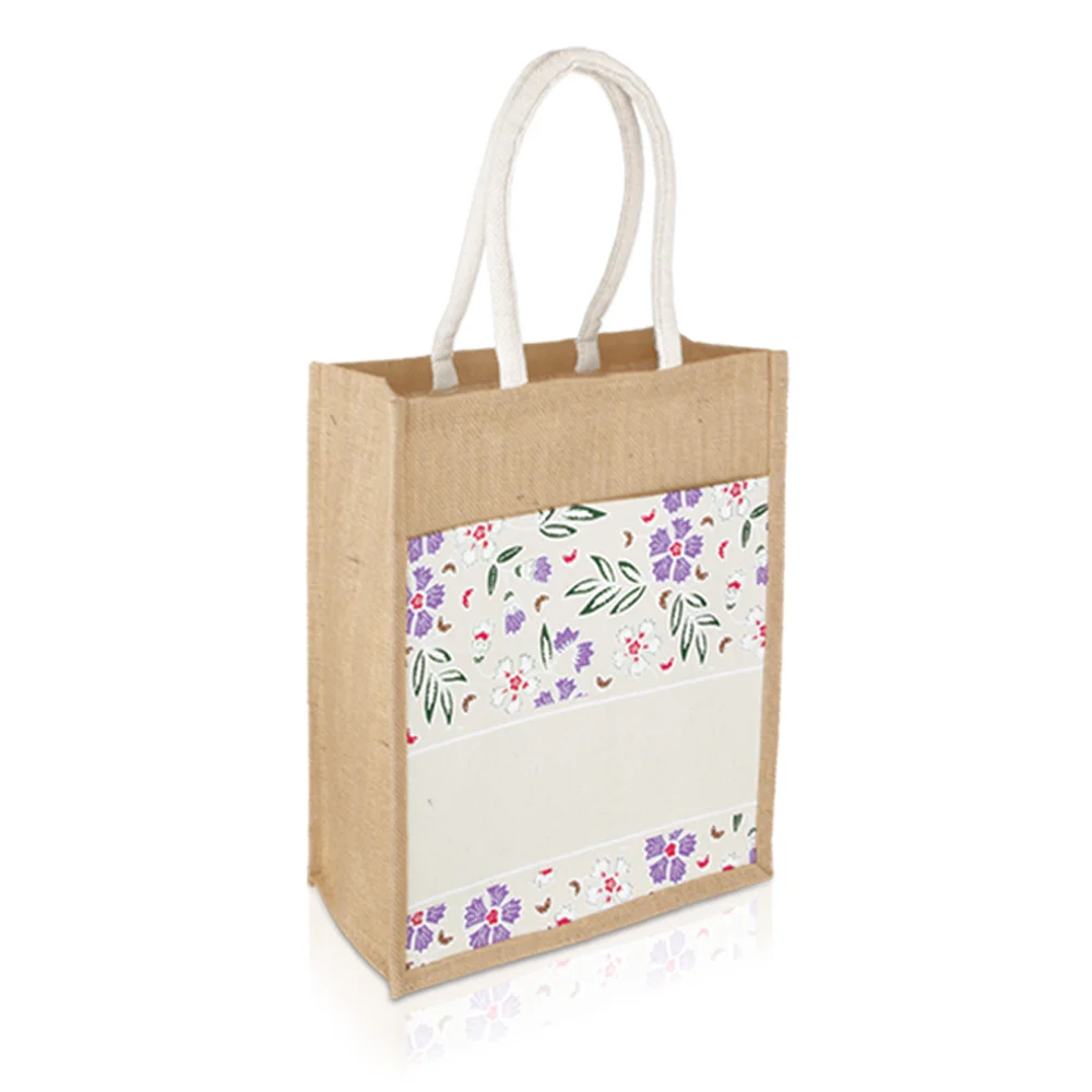Jute Bag with Canvas Compartment (JUTE276)