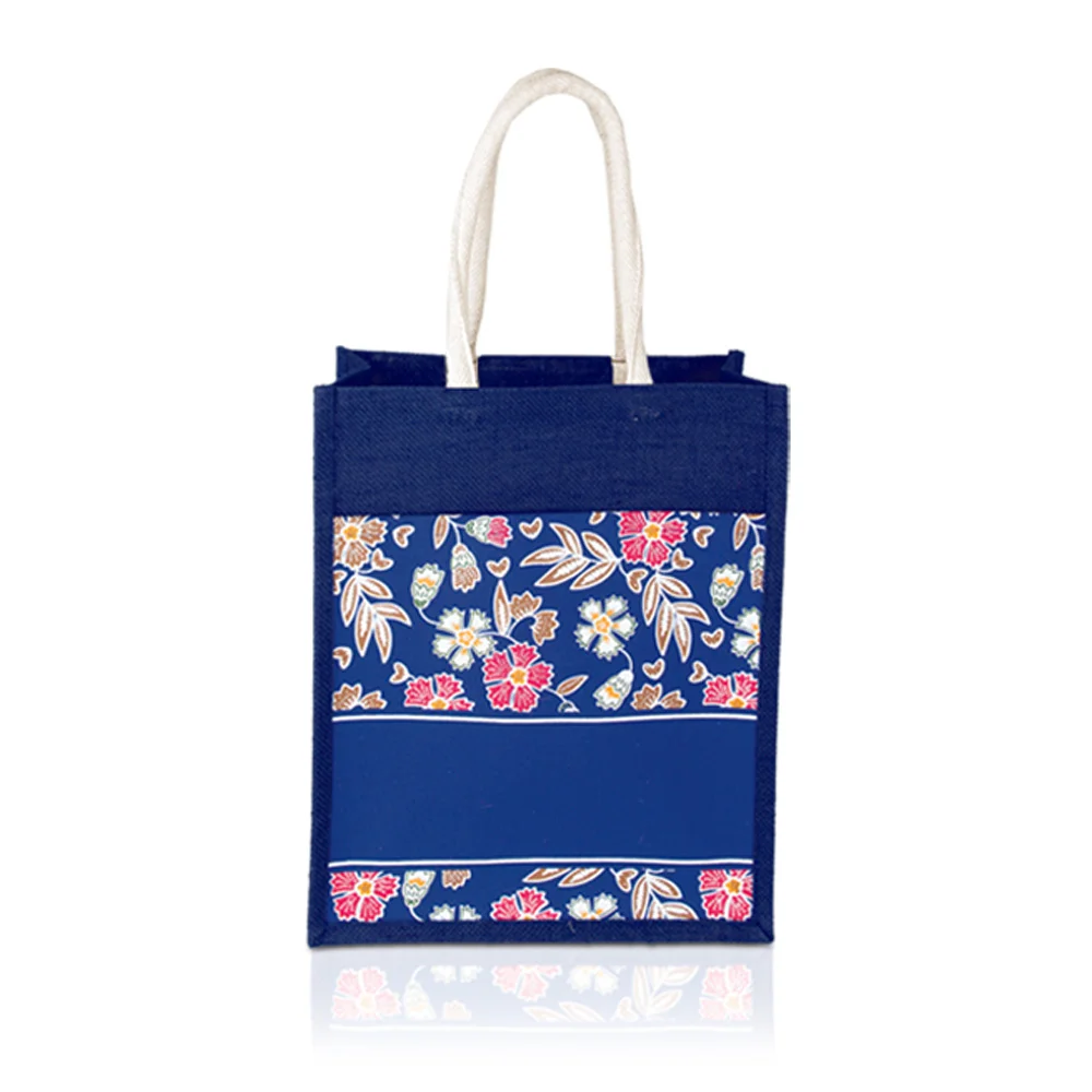 Jute Bag with Canvas Compartment (JUTE276)