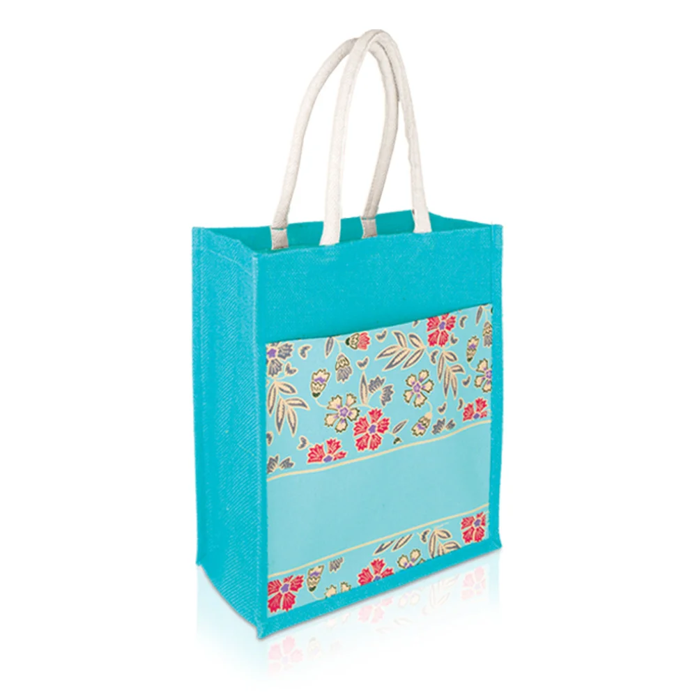 Jute Bag with Canvas Compartment (JUTE276)