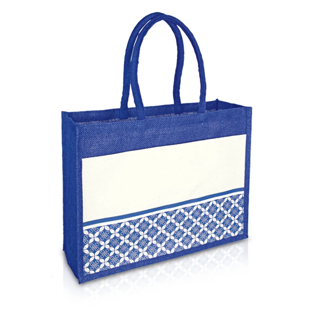Jute Bag with Canvas Compartment (JUTE281)