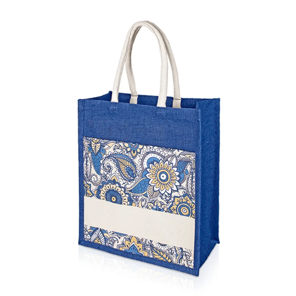 Jute Bag with Canvas Compartment (JUTE284)