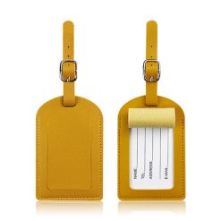 Leather Luggage Tag With Fastener