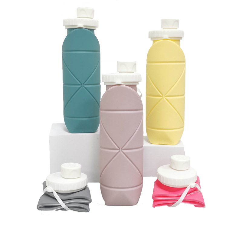 600ml Silicone Collapsible Bottle with Straw - Image 6