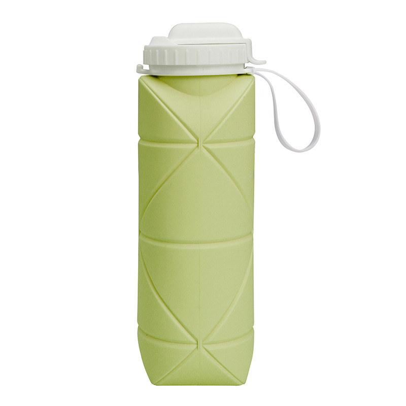 600ml Silicone Collapsible Bottle with Straw